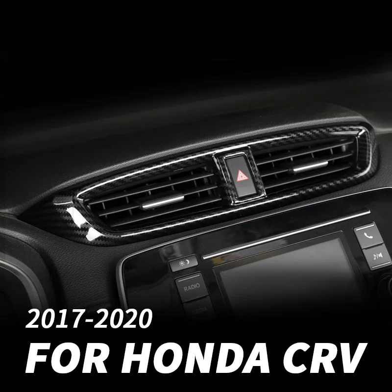 

Для Honda CRVCR-V 2017 2018 автомобиль из нержавеющей стали Передняя Пневматическая декоративная рамка выпускного отверстия ABS углеродное волокно центральной консоли блесток стикер