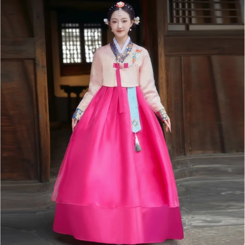 Women Hanbok Performance Costumes Ethnic Traditional Korean Wedding Party Stage Dance Dress