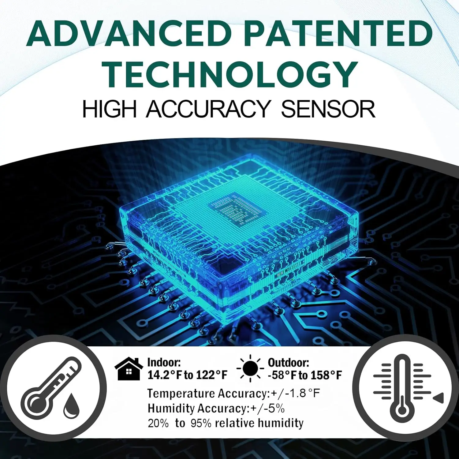 Wireless Weather Station with 3 Sensors, Digital Temp/Humidity Monitor, Alerts, Adjustable Backlight, USB Port – Indoor