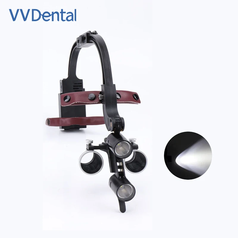 Dental Loupes LED Head Light 5W Lamp 2.5X 3.5X Magnification Binocular Dentistry Surgical Magnifier With Comfortable Headband