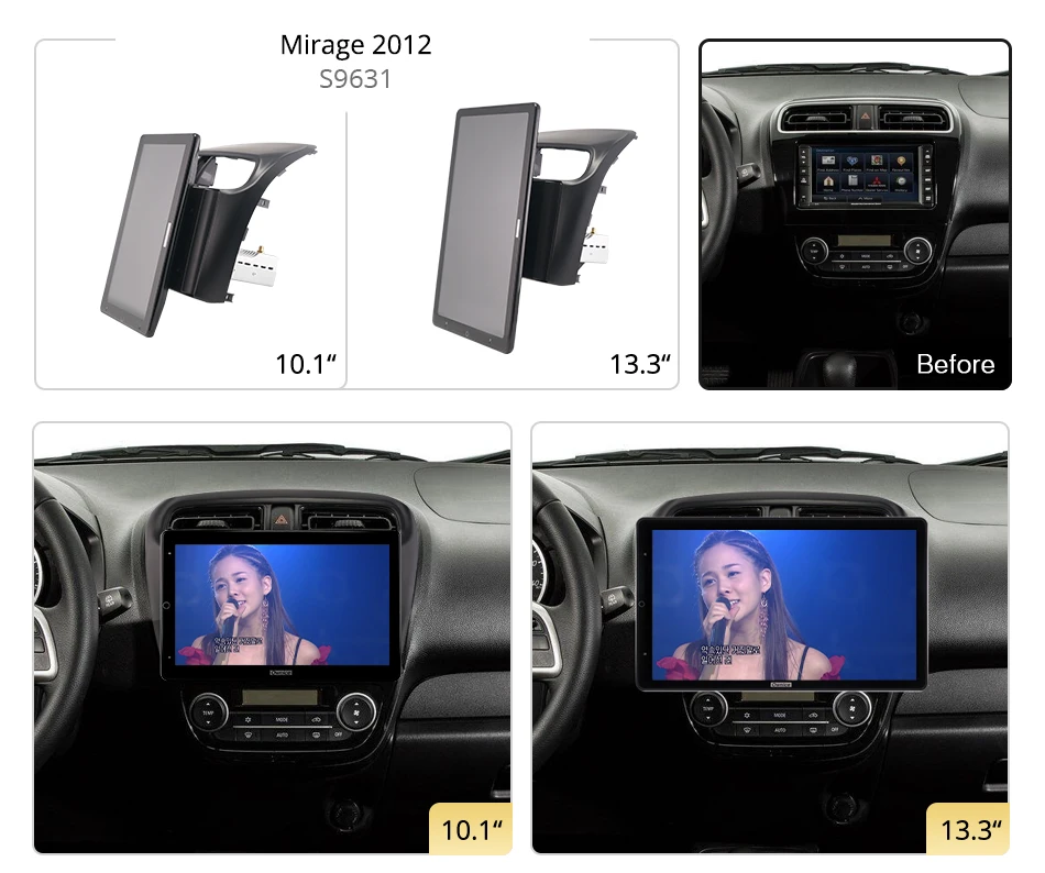 1920*1080 Nano Ownice Android 12.0 for Mitsubishi Mirage 2012 Car Radio Video Audio 13.3