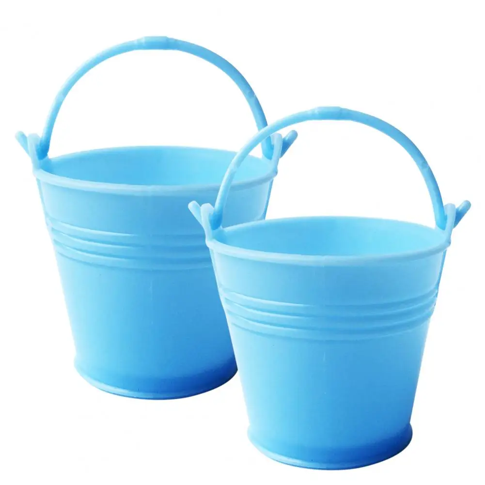 2Pcs Storage Bucket Multi-use Anti-slid Handle Candy Storage Bucket Plastic Creative Festive Touch Snack for Party