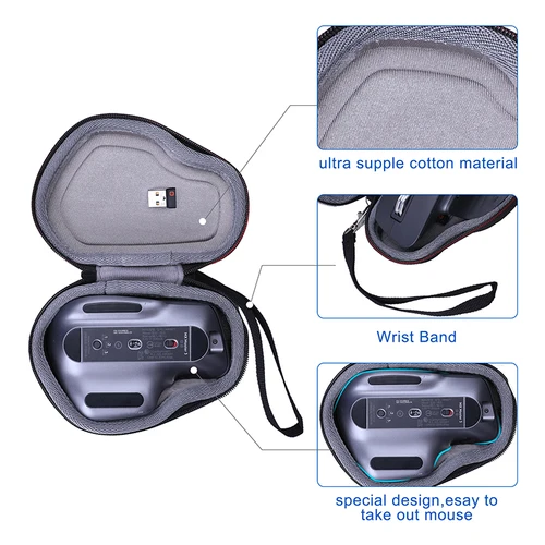 Imagen 2 del producto XANAD-funda rígida de EVA para ratón inalámbrico Logitech MX Master 3/Master 3S/Master 2S, bolsa de almacenamiento protectora de viaje