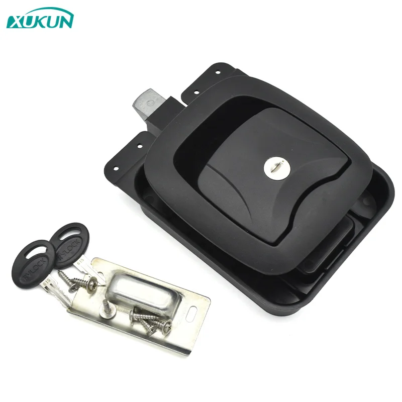 Keyless Password Zinc Alloy RV Door Lock for Camper with Polished Chrome Finish and Black Color