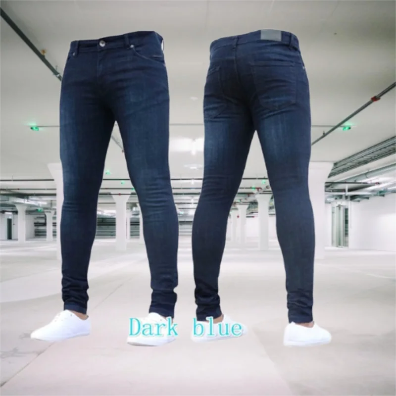 Skinny Jeans For Mens Black Slim Quality Casual Male Classical Men Pencil Pants Hip Hop Streetwear Jogging Blue Denim Trousers