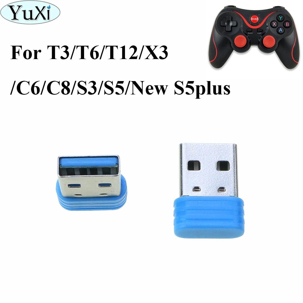 

YuXi Adapter USB Receiver Bluetooth Wireless Gamepad Console Dongle For T3/T6/T12/X3/C6/C8/S3/S5/New S5 plus Game Controller