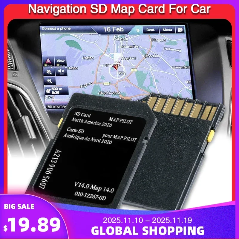 

for Mercedes AMG/C-class/E-class/GLC Car SD Card 32GB North America maps V14 A2139065607 Update Garmin Sat Nav Navigation