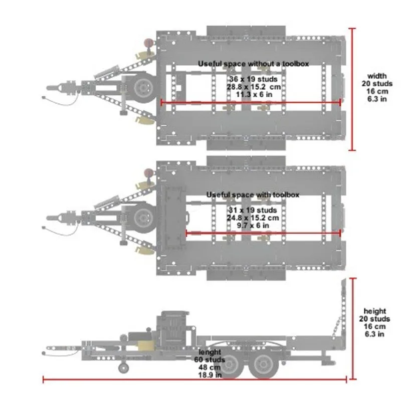 

MOC-184285 New Cargo Transport Trailer Building Block Model 693 Parts Creative Boys' Children’s Birthday Building Block Toy