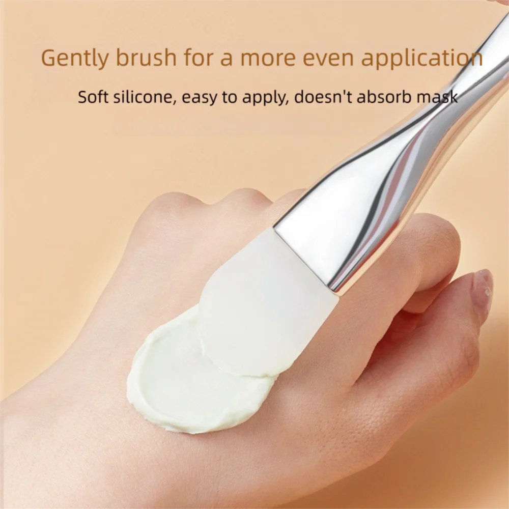Cepillo de máscara Facial de silicona de doble cabezal, herramienta de belleza, cepillo de limpieza Facial tipo Daub, película DIY con cuchara de excavación