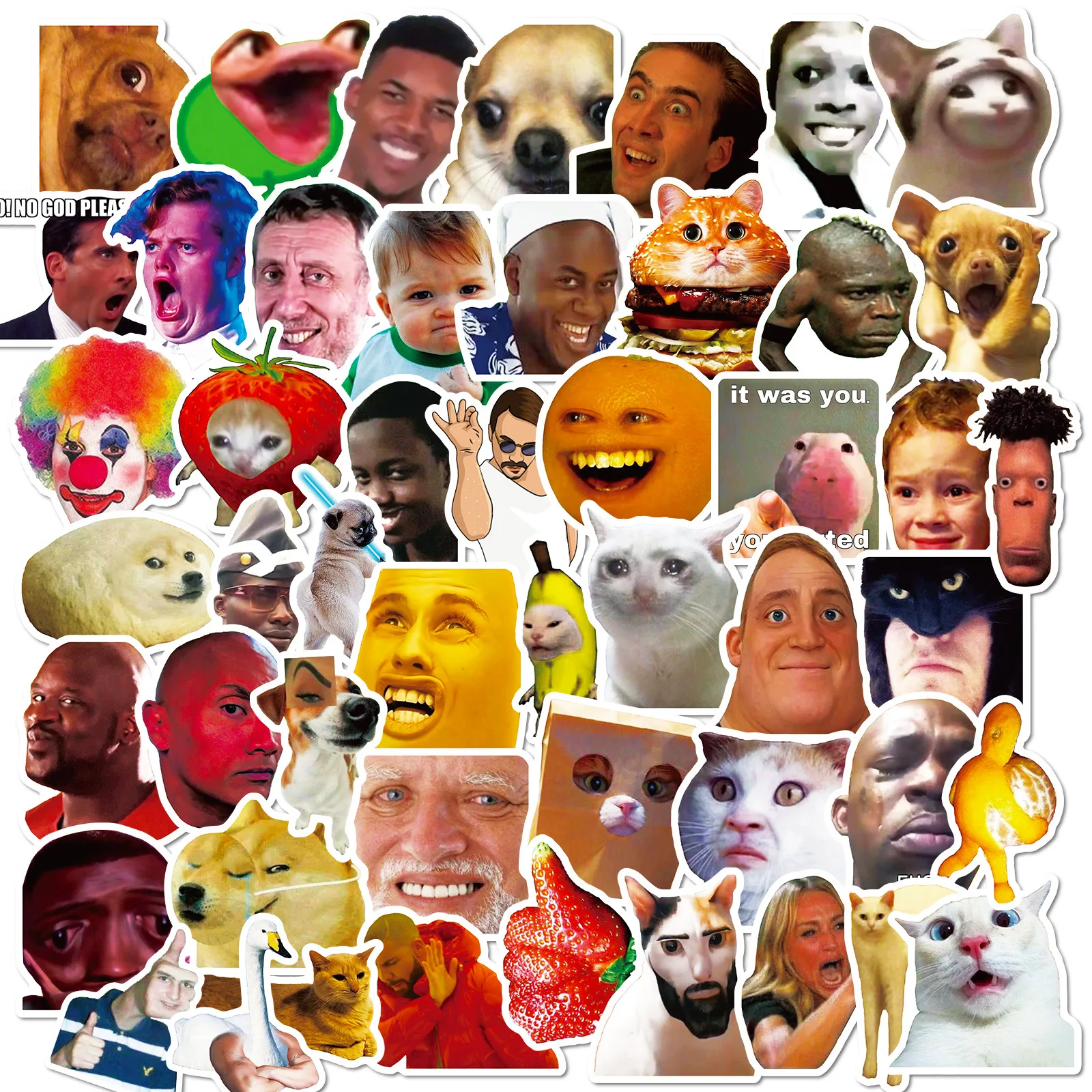 

50PCS Tiktok Funny Emoticons Stickers Waterproof Decals Skateboard Bike Laptop Fridge Phone Kettle Graffiti Kids Children Reward