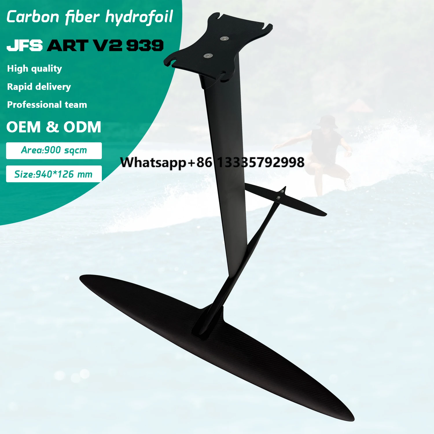 

Axis Series ART V2 939 Power Carbon Hydrofoil Board 900sqcm Front Wing/Rear Wing/Fuselage Aluminum Surfing Ocean Waters