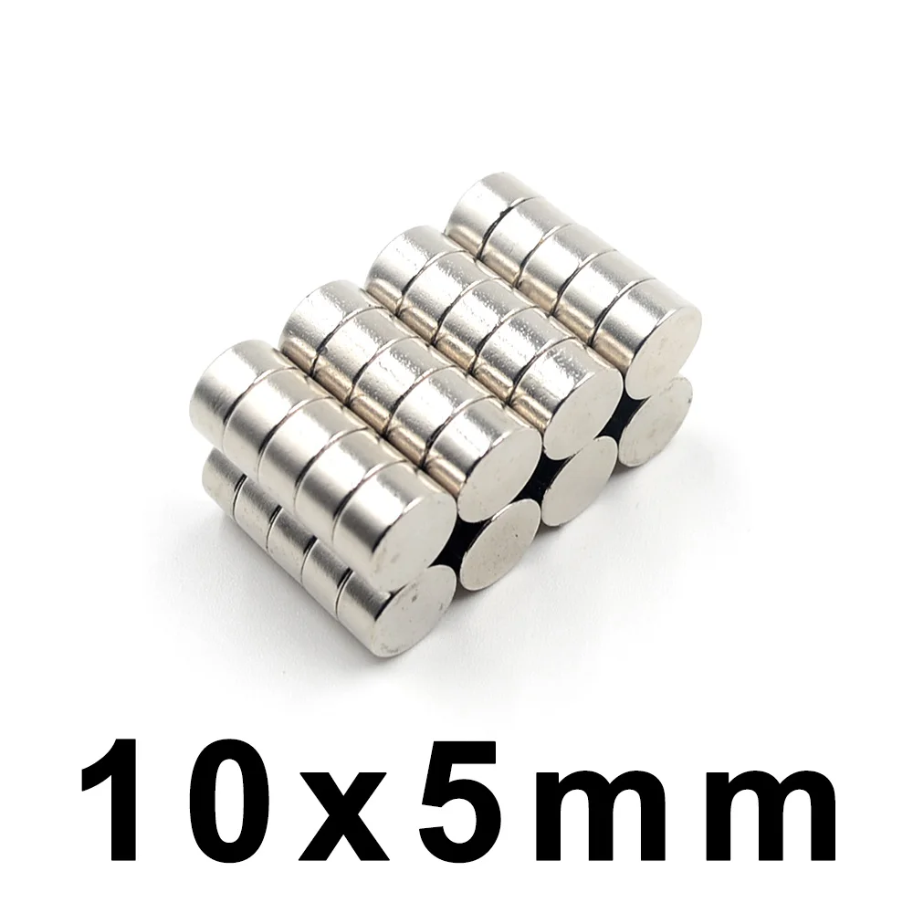 10/50/100/Pcs 10x5mm Neodymium Magnet NdFeB Round Super Powerful Strong Permanent Magnetic imanes Disc Fridge Magnet 10*5