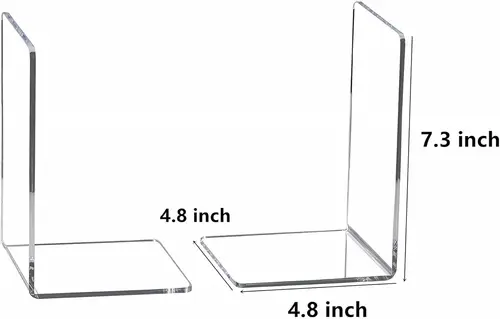 Imagen 2 del producto Sujetalibros de 6/8 Uds., sujetalibros acrílicos transparentes para estantes, extremos de libros resistentes y organizador de escritorio, tapón de libros para libros/películas/CD