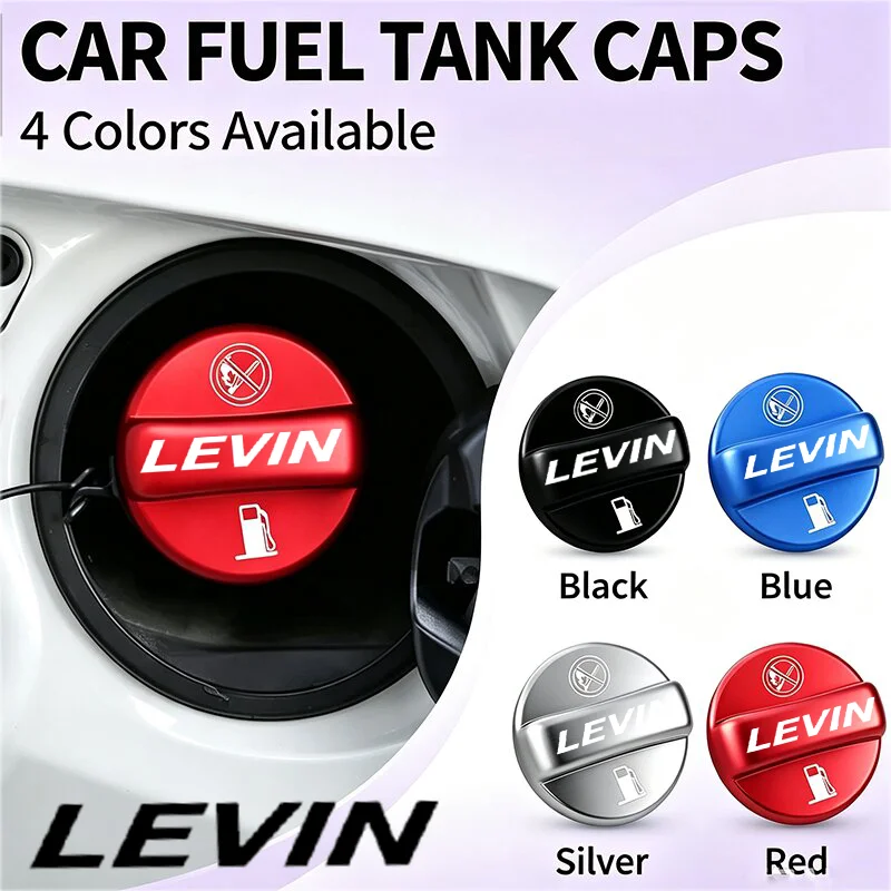 3D Metal Fuel Tank Cap Cover Trim Aluminum Alloy Car Tank Cover Badge Decoration For Toyota levin Logo Car Exterior Accessories