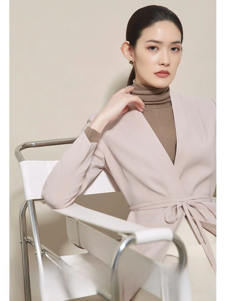 

CVANEA Faion Повседневная футболка с ацетатным принтом, женский костюм Jaet на весну и осень, винтажное длинное пальто с v-образным вырезом