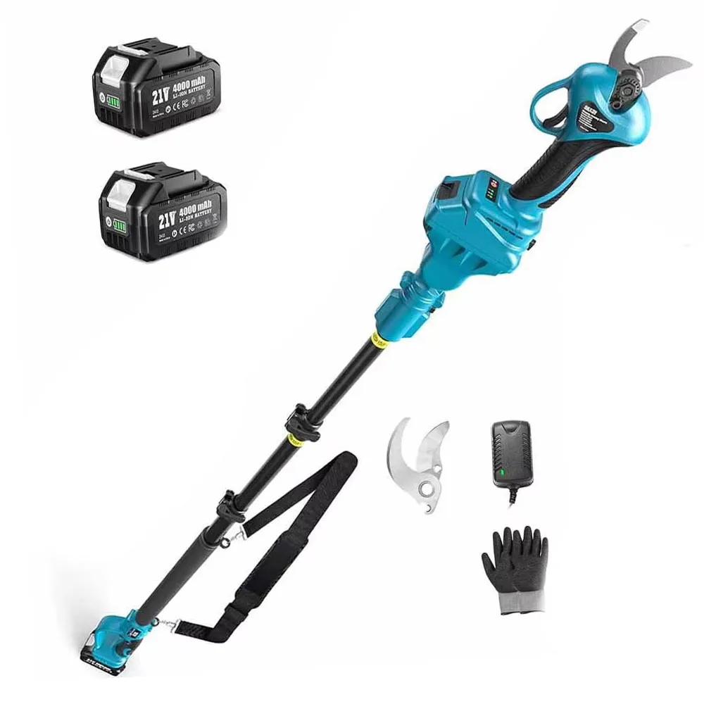 SEESII 2.5m Brushless Telescoping Pole 33mm Electric Pruning Shears with Telescopic Pole Cordless Pruning 2 in 1 High Branch Saw Garden Care Pruning Tools For Makita 18V Battery Pins