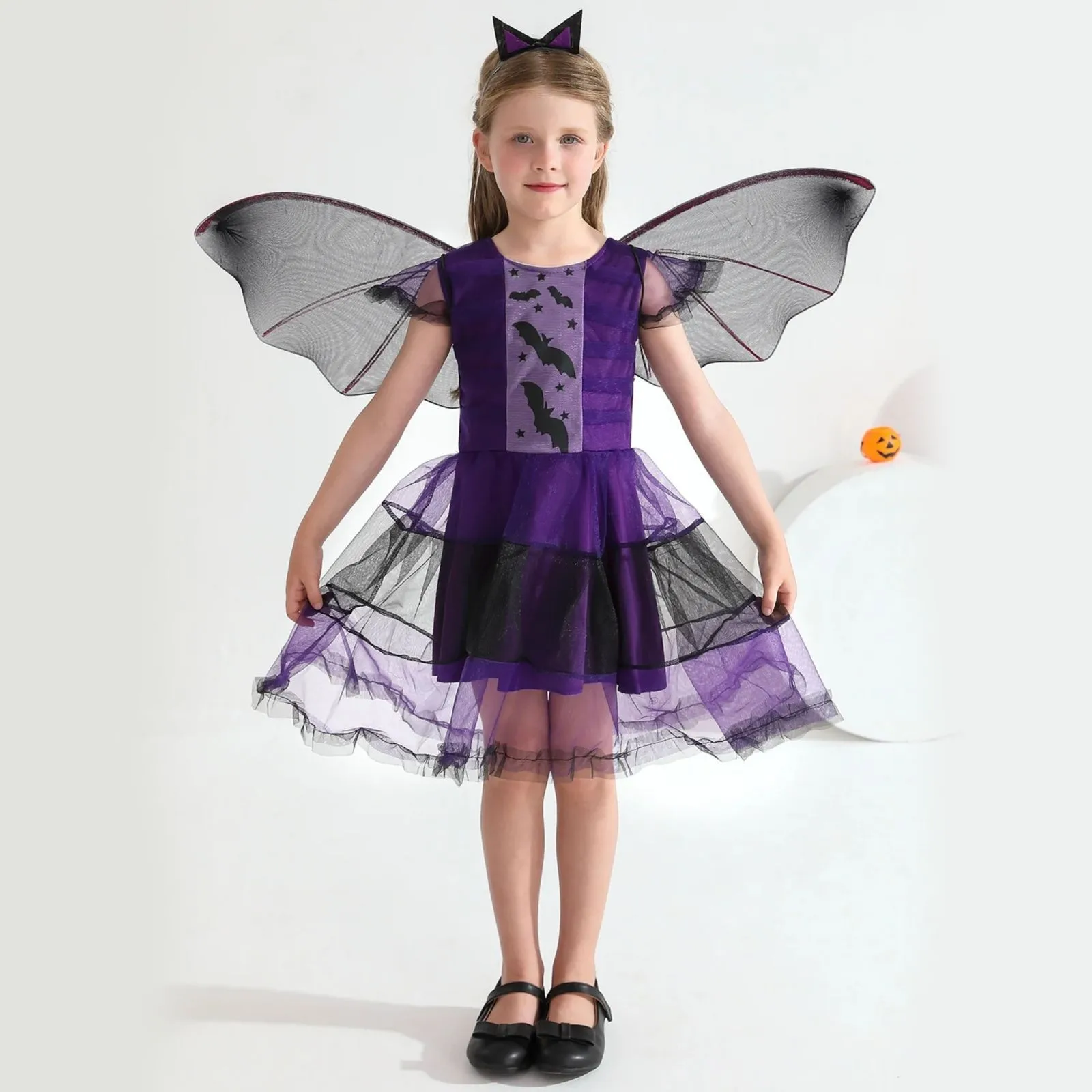 Halloween Girls Witch Dress Carnival Party Toddler Kids Bat Costume Infant Vampirina Dress Up Children Vampire Clothing