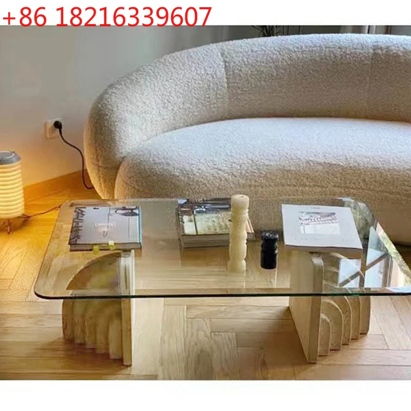 

Журнальный столик Креативный интернет-дизайнер знаменитостей Гостиная в отеле Закаленное стекло Светлый роскошный современный чайный столик