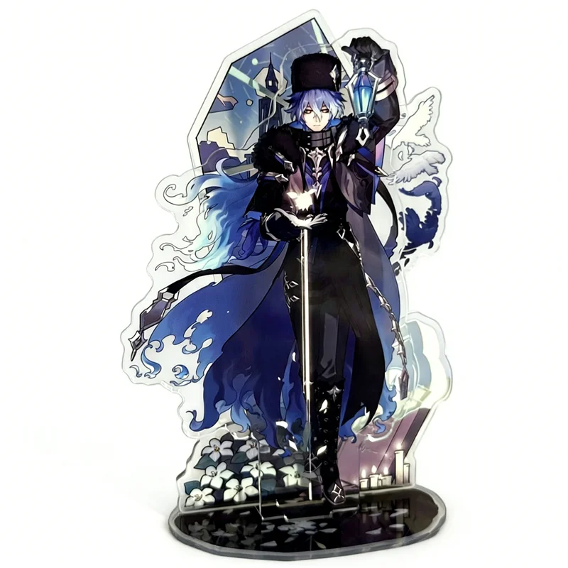 Game Genshin Impact Flins Cosplay Stand Model Plate Figure Acrylic Figurine Desktop Ornament Accessories Decoration Props
