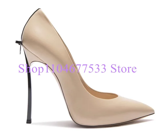 فراشة عقدة الجلود شفرة الكعوب سيدة مضخات أحذية مثير مدبب تو عودة ربطة امرأة عالية الكعب أحذية 6/8/10 سنتيمتر الكعوب فستان حذاء