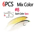 6PCS Mix Col Size 8