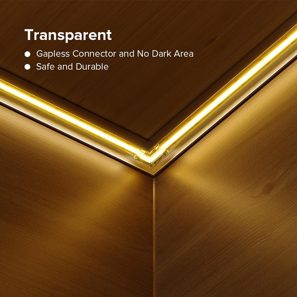 8 مللي متر 2Pin COB موصل 10 قطعة L-شكل الزاوية موصل شفاف Gapless LED الشريط موصلات الضوء لا منطقة داكنة لشريط COB