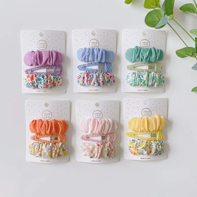 

Kids Floral Hair Clips Ruffled Fabric BB Clip for Side Bangs Lace Water Drop Non Slip Premium Cute Lightweight Soft Comfortable