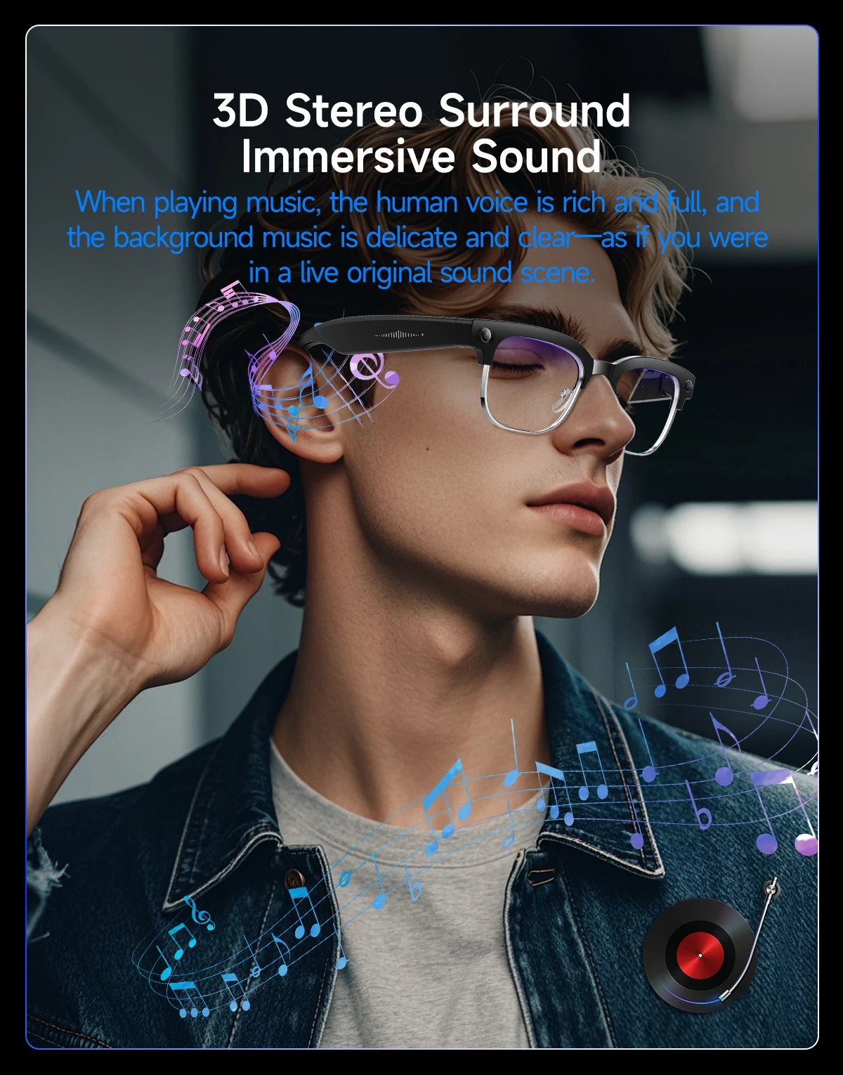 2026 Neue KI-Smart-Brille mit 120+ Sprachübersetzung, 800W Pixel Kamera, Video-Musikplayer, Anruffunktion, Business 8K Farbwechsel-Brille für Herren – Detail 18