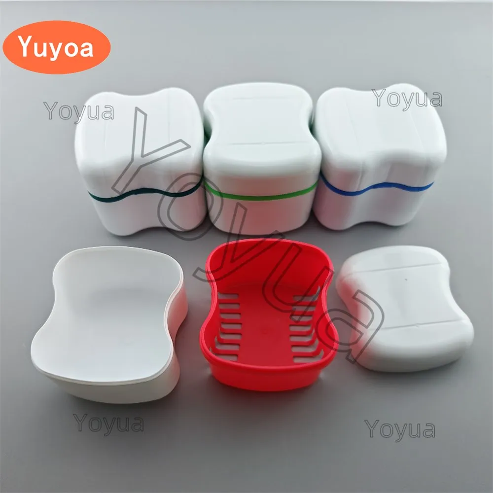 

20pcs Dental Denture Box With Net Bath Case Fake Teeth Storage Box Orthodontic Retainer Braces Mouth Guard Case Organizer