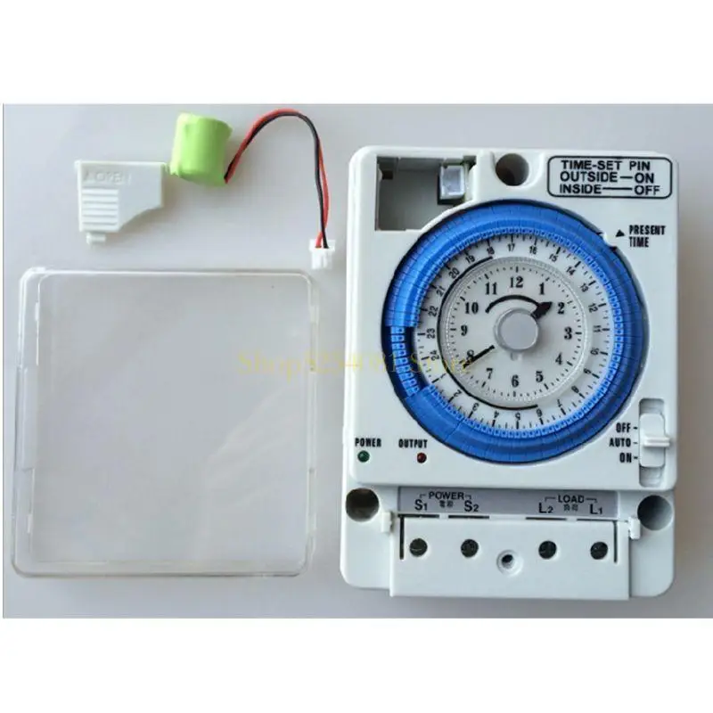 

AXYC TB388 Mechanical Timer Switch 24H 96 Settings 15 Minutes Minimum Setting Interval Programmable Controller 100-240V 15A
