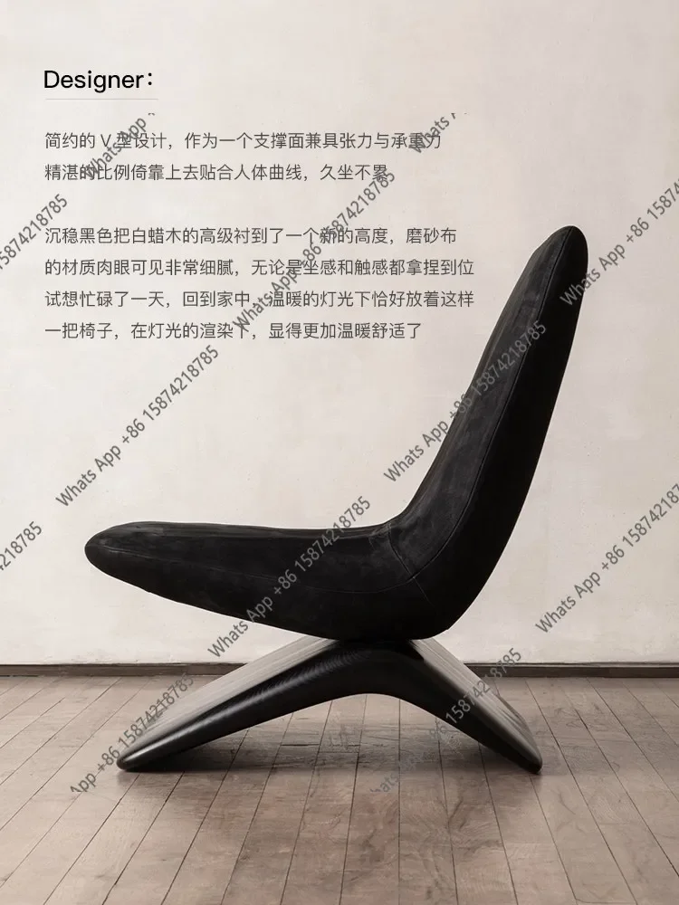 

French Retro Matte Cloth Designer Sofa Chair Medieval Wabi Wind Living Room Balcony Casual Single Chair X