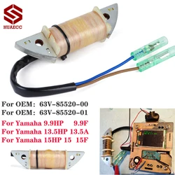 63V-85520-00/01 Generator Charging Stator Coil for Yamaha 9.9HP 9.9F 9.9 13.5HP 13.5A 15HP 15 15F ES LH WHS L WCL MCS WCS XL