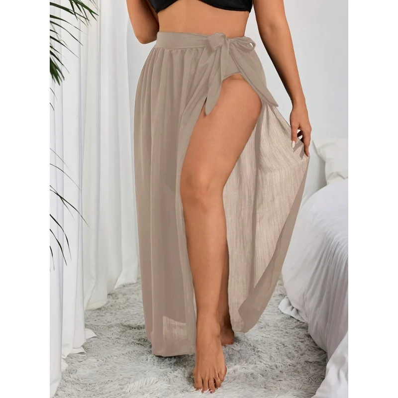 MOXDO Long Tunic Skirt, Wrap Skirt, Sheer Skirt, Beach Vacation Style, Beach, Pool, Seaside