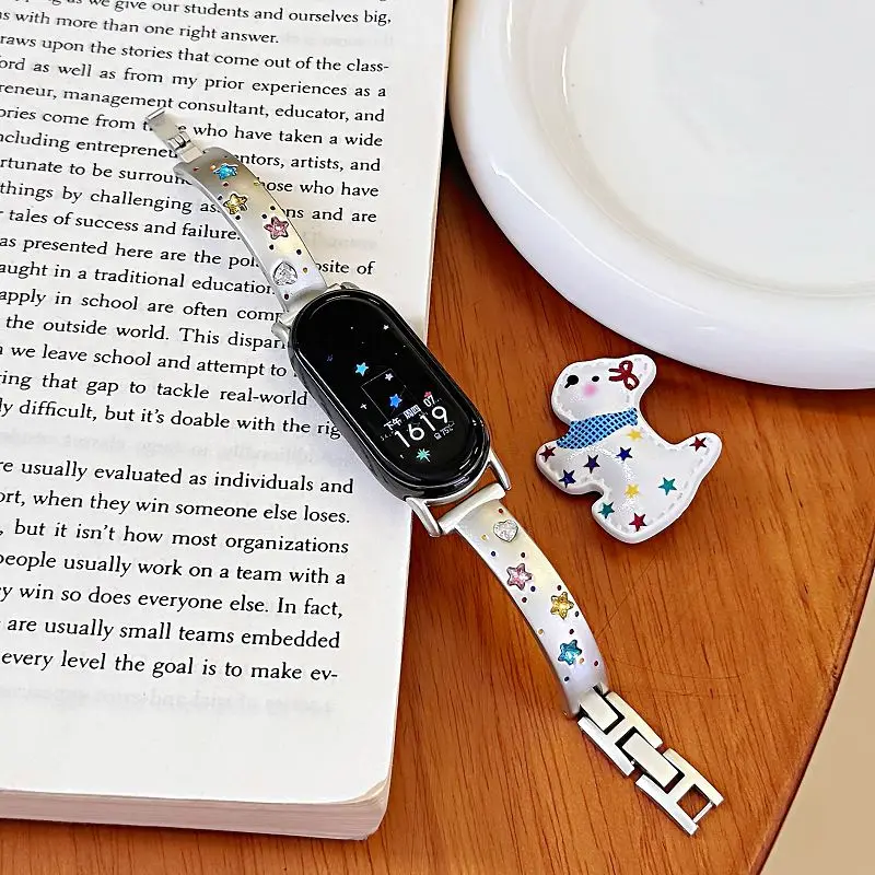 

Slim Bangle Stainless Steel Strap for Xiaomi Mi Band 8 9 10 Bracelet Diamond Star Stylish Metal Band for Mi Band 8 9 Pro Correa