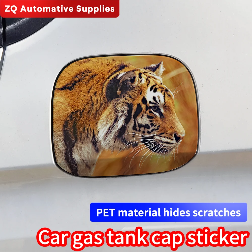 Tiger Car Sticker Refueling Cap Fuel Tank Cap Cover Waterproof Sunscreen Sticker Decoration Cover Car Body Decal Accessories