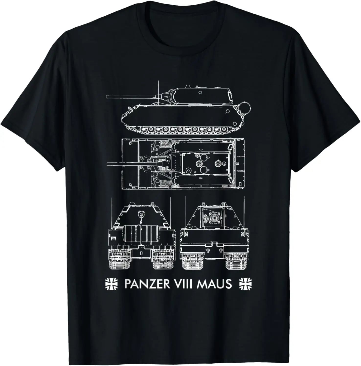 

WWII German Panzer VIII Maus Tank T-Shirt 100% Cotton O-Neck Short Sleeve Summer Casual Mens T-shirt Streetwear