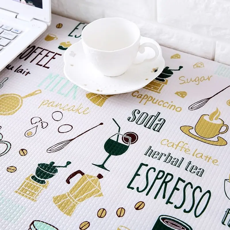 1 Roll Can Cut Table Mat Drawers Cabinet Shelf Liners Cartoon Cupboard Placemat Waterproof Oil Thickened Kitchen Stickers