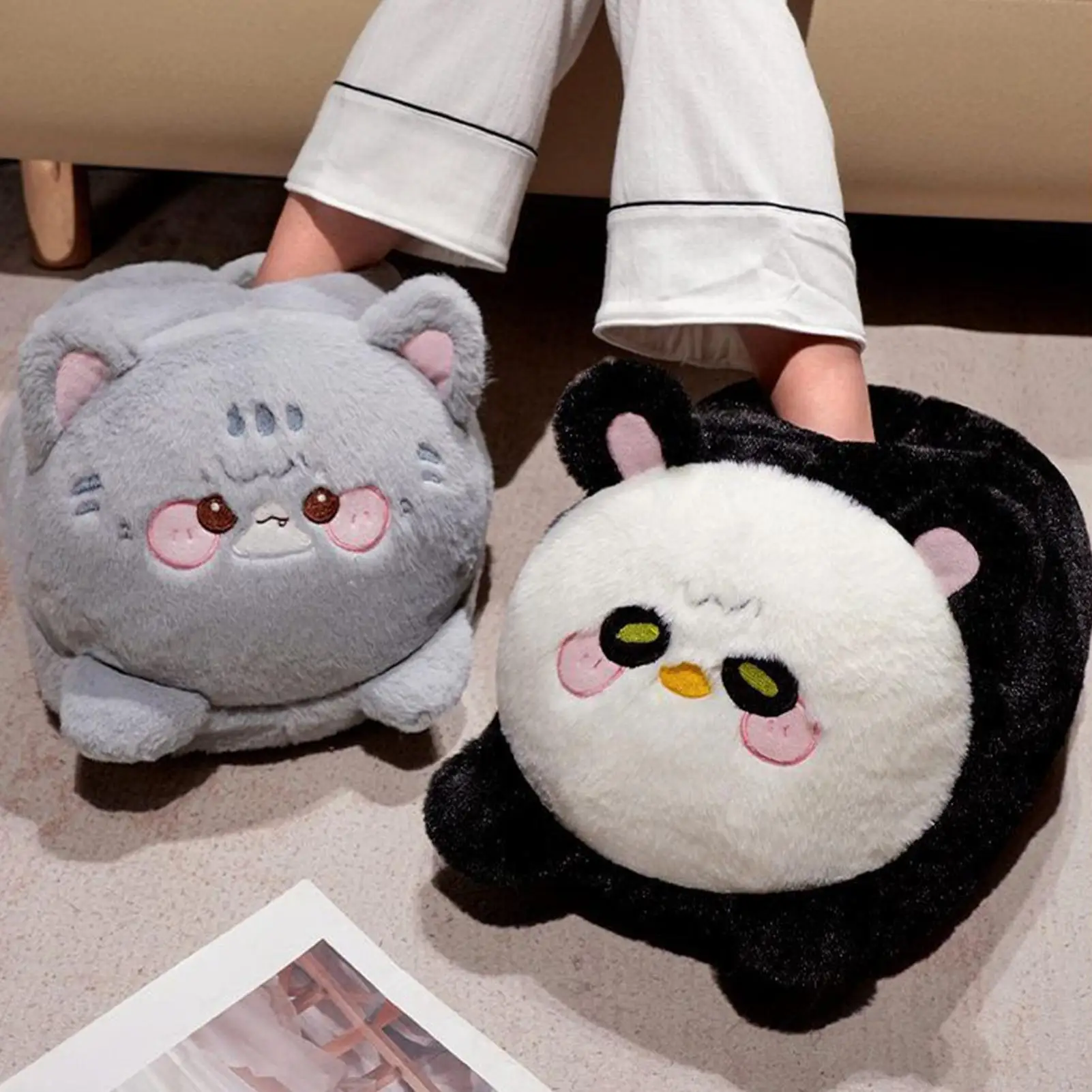 

Мультяшный USB-грелка для ног, обогреватель для ног, термонагреватель для мягких плюшевых теплых чехлов для ног, электрический обогреватель для ног, грелка для дома, спальни