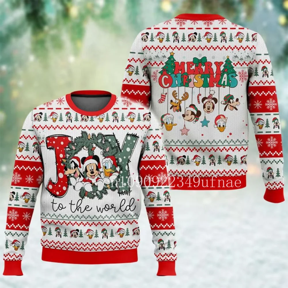 

Merry Christmas 2025Mickey Mouse Disney Ugly Christmas Sweater Gift Santa Claus Pullover Men 3D Autumn And Winter Sweatshirt