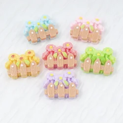 10/100PCS Shiny Flower Fence Series Resin Flatback DIY Cabochons For Hairpin Scrapbooking Hairpin Craft Decoration Accessories