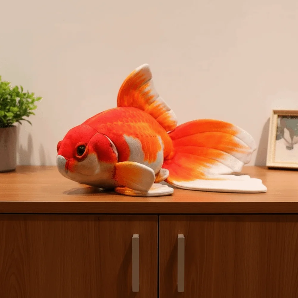 50cm Big Size Goldfish Long Tail Design Lifelike Imitation Goldfish Cartoon Chubby Soft Lovely Stuffed Koi Animals