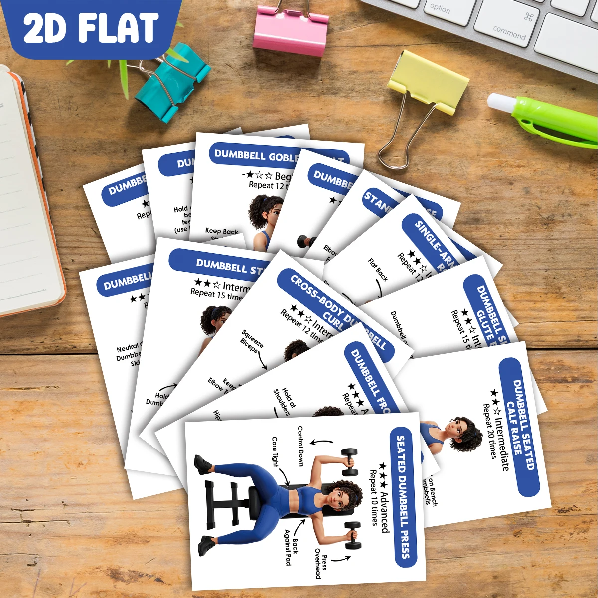 30pcs Dumbbell Fitness Instruction Cards,Step/Repetition Guidance,Portable Exercise Cards For Home Gym,Fitness Enthusiasts Gift