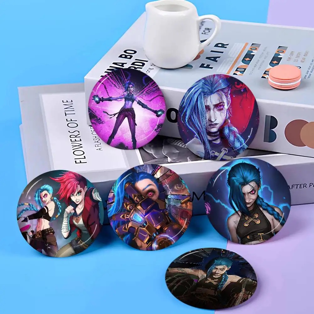 Animated TV A-Arcane Round Button Pins Slogan Creative Brooches Backpack Clothes Decoration Fashion Cartoon Jewelry Gifts