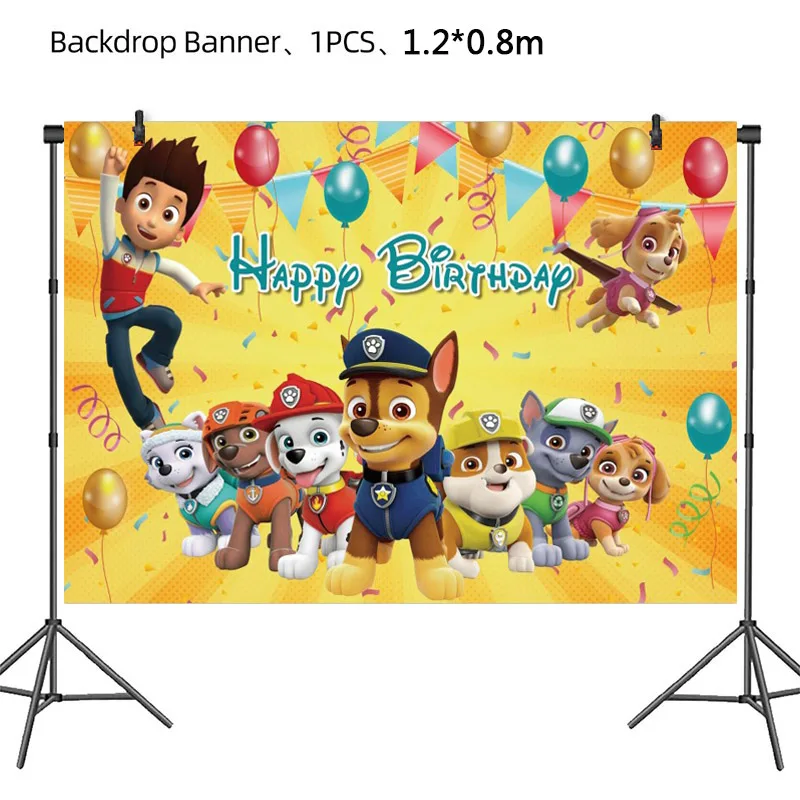 PAW Patrol Verjaardagsfeestje Decoratie Nieuwe Versie Ballon Set Wegwerp Servies Kid Event Supplies Banner Achtergrond Cadeau