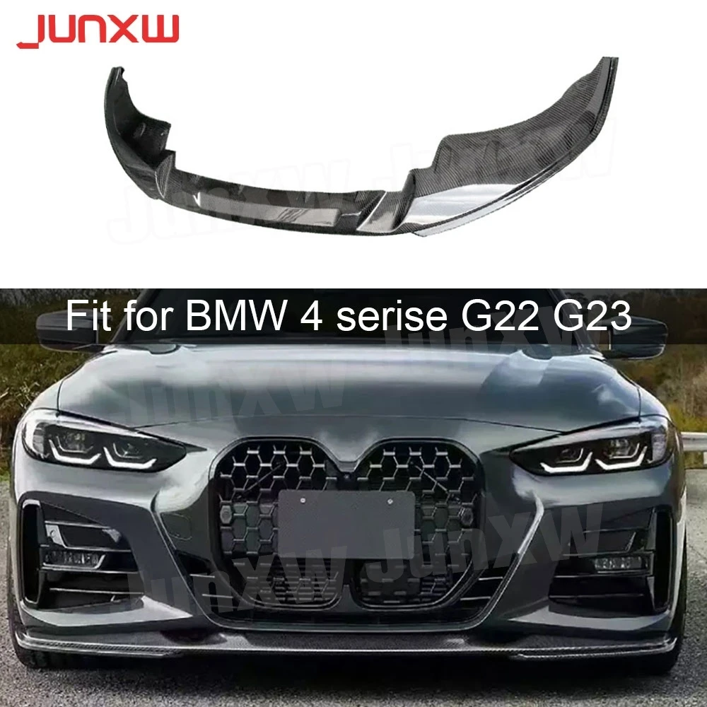 Carbon Fiber Car Front Bumpe Lip Spoiler for BMW 4 serise G22 G23 M Sport 2022-2024 Front Lip Chin Spoiler FRP Body Kits