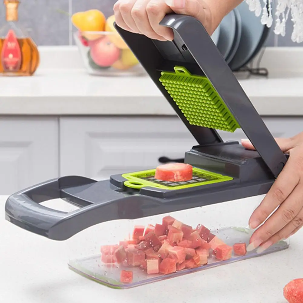 

Sustainable Vegetable Chopper Multifunctional Kitchen Cutter Stainless Steel Vegetable Cutter with for Fruits for Efficient