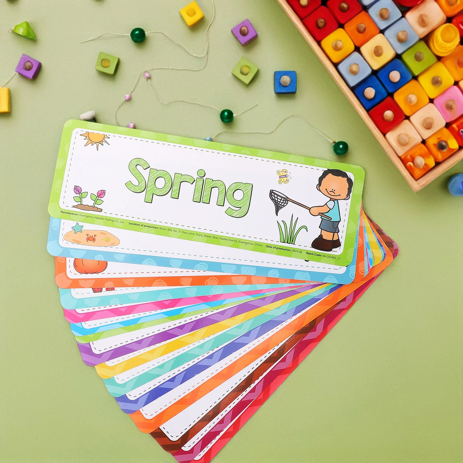 16 قطعة الكلمات الإنجليزية البطاقات التعليمية أشهر مواسم التعلم مجموعة لرياض الأطفال الفصول الدراسية ديكور لوازم التدريس في وقت مبكر