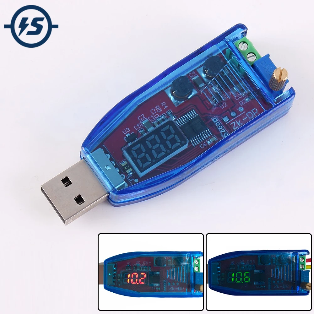 

DC-DC 5V to 3.3V 9V 12V 24V USB Step UP / Down Power Supply Module Adjustable Boost Buck Converter Out DC 1.0V-24V With Case