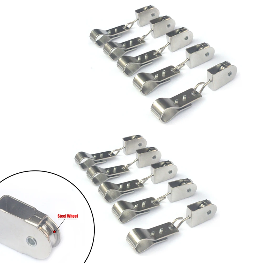 10 قطعة عجلة من الفولاذ المقاوم للصدأ الثقيلة 304 بكرة من الفولاذ المقاوم للصدأ المشابك لتركيب الشراع الظل الأجهزة المفصلي الثقيل