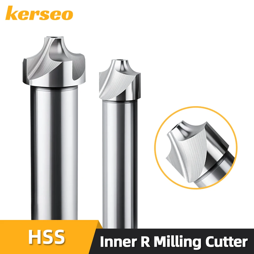 Image of Hochgeschwindigkeitsstahl-Eckradiusfräser HSS Innenradiusfräser R1-R12mm Konkaver Radius-Fasenfräser R-Winkel-Routerbit CNC